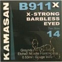 Kamasan B911X Barbless Eyed Hooks - 8
