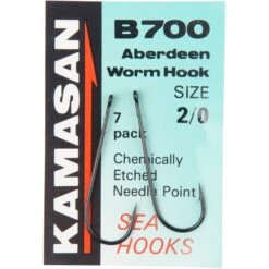 Kamasan B700 Aberdeen Worm Hooks - Size 2/0 Barbed