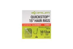 KORUM 15" Big Fish Hair Rigs W/Quickstops - Sz8 Barbed 10lb