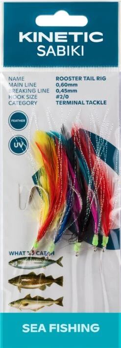 Kinetic Sabiki Rooster Tail Rig - Black/Copper Flash #2/0