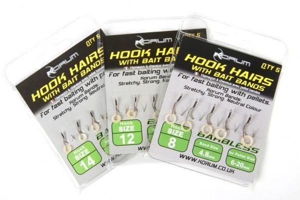 KORUM Hook Hairs With Bait Bands - Size 10