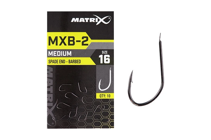 Matrix MXB-2 All Round Natural Water Barbed Spade End Hooks - Sz 14