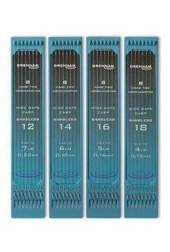 Drennan HTN Plate 6" Wide Gape Carp Hooks To Nylon - Size 12