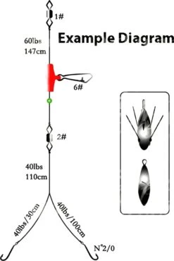 Shakespeare 2 Flowing Trace Rig - Sz2/0 2 Hook