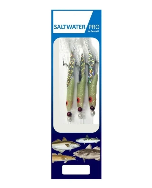 Saltwater Pro 3 STD Hook Hokkai Rig - Lume Green - Image 4