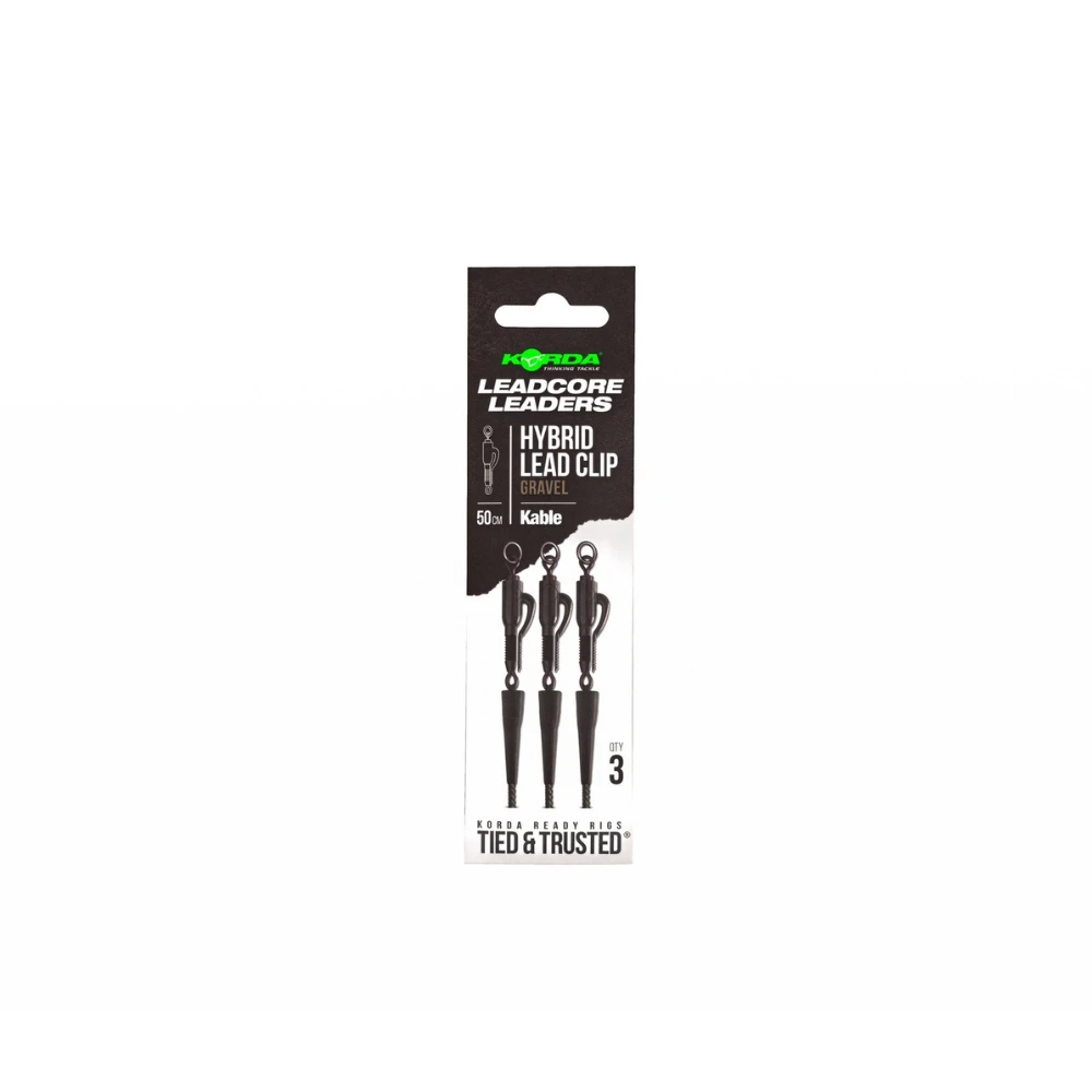 KORDA Kable Leadcore Leader Hybrid Lead Clip - 50cm- Weed - Image 3
