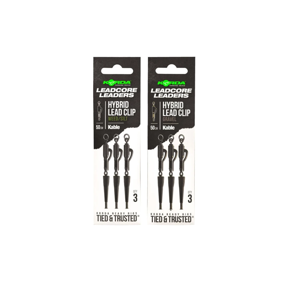 KORDA Kable Leadcore Leader Hybrid Lead Clip - 50cm- Weed